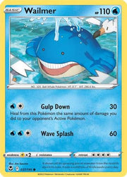 Wailmer 037/195  - Reverse Holofoil SWSH12 Silver Tempest - Common