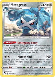 Metagross 119/195  - Reverse Holofoil SWSH12 Silver Tempest - Holo Rare
