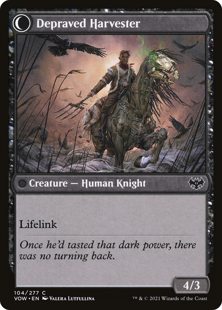 Desperate Farmer // Depraved Harvester (VOW-104) - Innistrad: Crimson Vow: (Double Faced Transform) Foil
