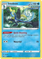 Inteleon SWSH279  - Holofoil SWSH Sword & Shield Promo Cards - Promo
