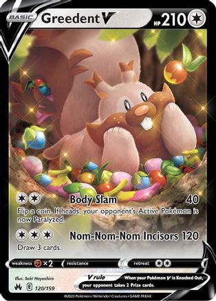 Greedent V 120/159  - Holofoil Crown Zenith - Ultra Rare