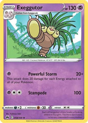 Exeggutor 058/159  - Reverse Holofoil Crown Zenith - Rare