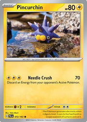 Pincurchin 072/193  - Reverse Holofoil SV02 Paldea Evolved - Common