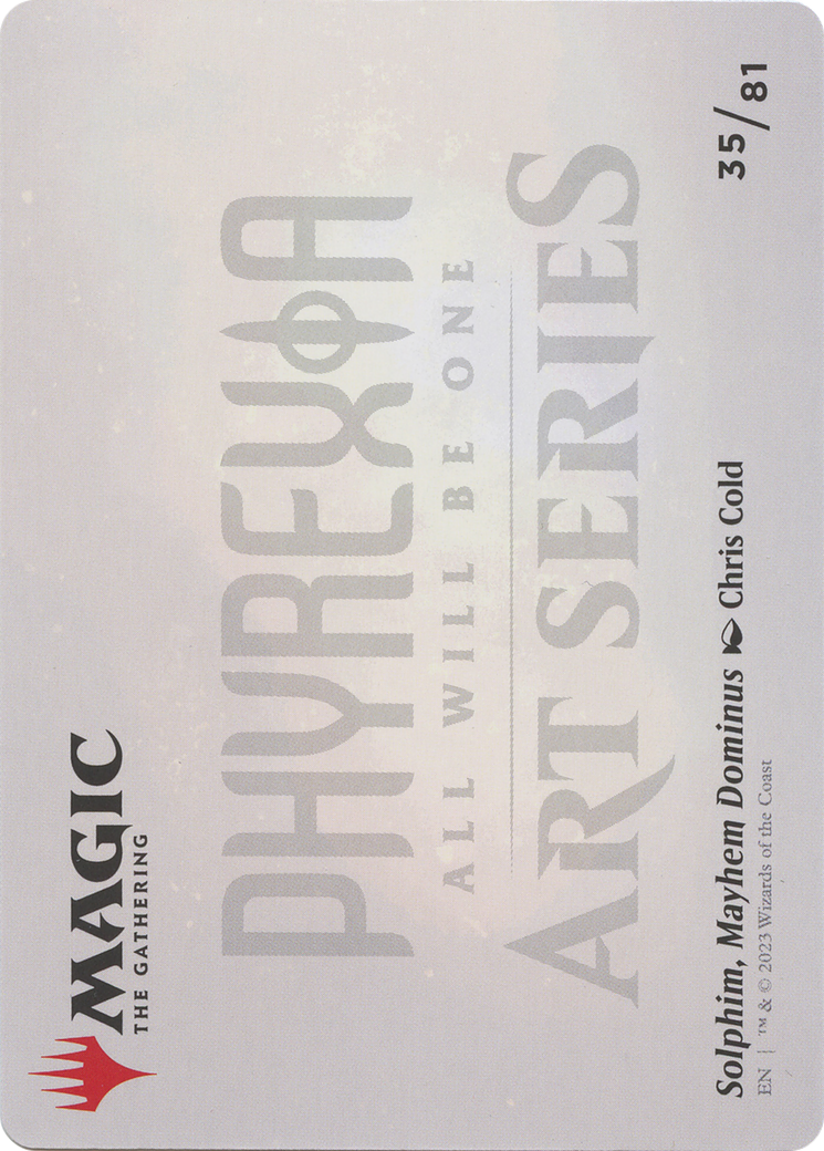 Solphim, Mayhem Dominus // Solphim, Mayhem Dominus (AONE-035) - Phyrexia: All Will Be One Art Series (Borderless) Foil