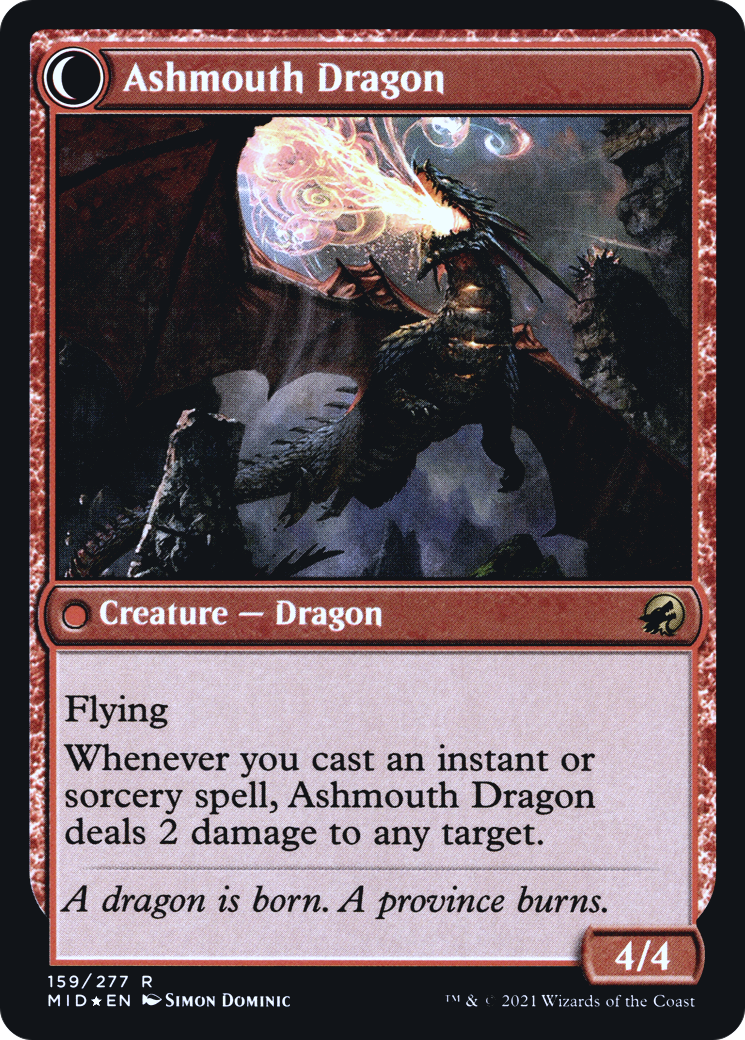 Smoldering Egg // Ashmouth Dragon (PRE-159S) - Innistrad: Midnight Hunt Promos: (Double Faced Transform) Foil