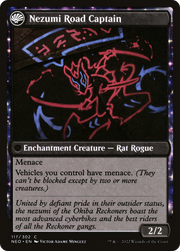 Okiba Reckoner Raid // Nezumi Road Captain (NEO-117) - Kamigawa: Neon Dynasty: (fandfc, enchantment) Foil