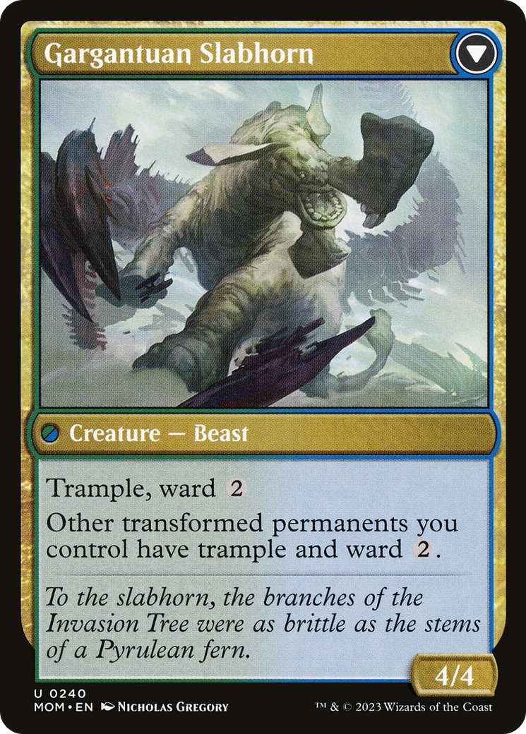 Invasion of Pyrulea // Gargantuan Slabhorn (MOM-240) - March of the Machine Foil