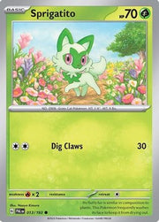 Sprigatito 013/193  - Holofoil Miscellaneous Cards & Products - Common