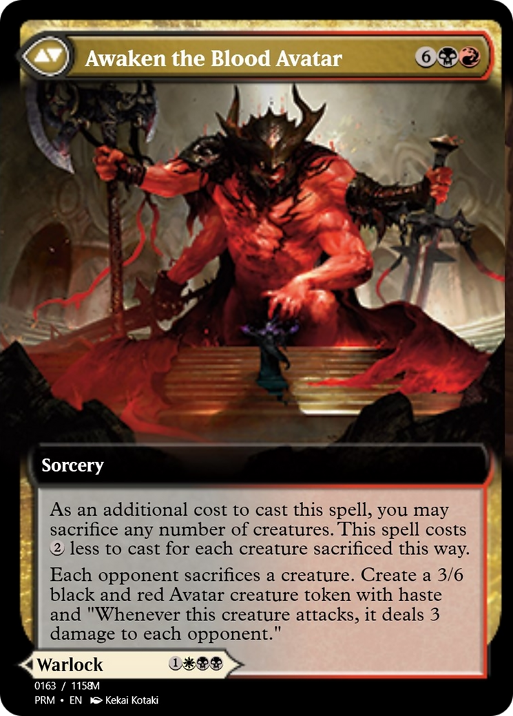 Extus, Oriq Overlord // Awaken the Blood Avatar (PRM-90294) - Magic Online Promos Foil