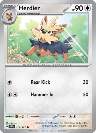 Herdier 171/197  SV03 Obsidian Flames - Common