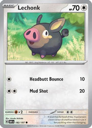 Lechonk 182/197  - Reverse Holofoil SV03 Obsidian Flames - Common
