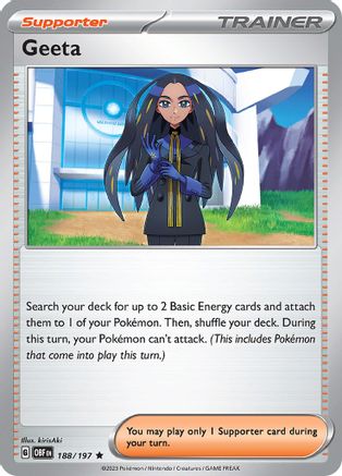 Geeta 188/197  - Holofoil SV03 Obsidian Flames - Rare