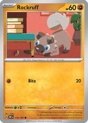 Rockruff 116/197  - Reverse Holofoil SV03 Obsidian Flames - Common
