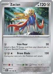 Zacian 136/182  - Reverse Holofoil SV04 Paradox Rift - Rare