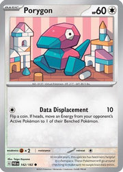 Porygon 142/182  - Reverse Holofoil SV04 Paradox Rift - Common