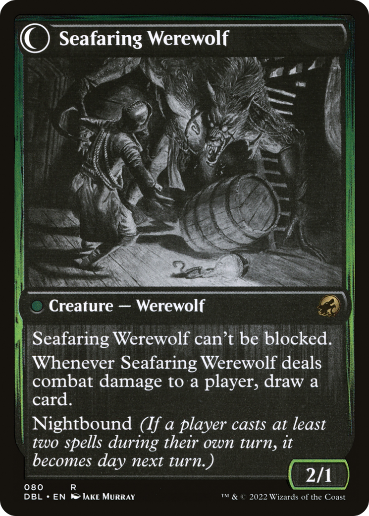 Suspicious Stowaway // Seafaring Werewolf (DBL-080) - Innistrad: Double Feature: (Double Faced Transform) Foil