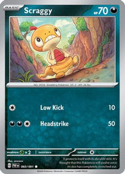 Scraggy 060/091  - Reverse Holofoil SV Paldean Fates - Common