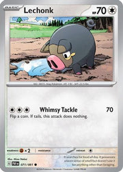 Lechonk 071/091  - Reverse Holofoil SV Paldean Fates - Common