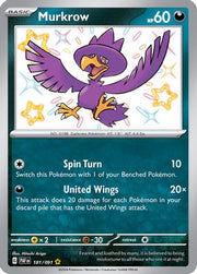 Murkrow 181/091  - Holofoil SV Paldean Fates - Shiny Rare