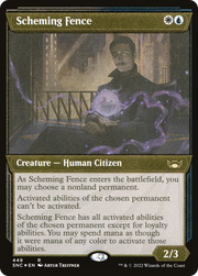 Scheming Fence (SNC-449) - Streets of New Capenna: (Showcase) Etched Foil