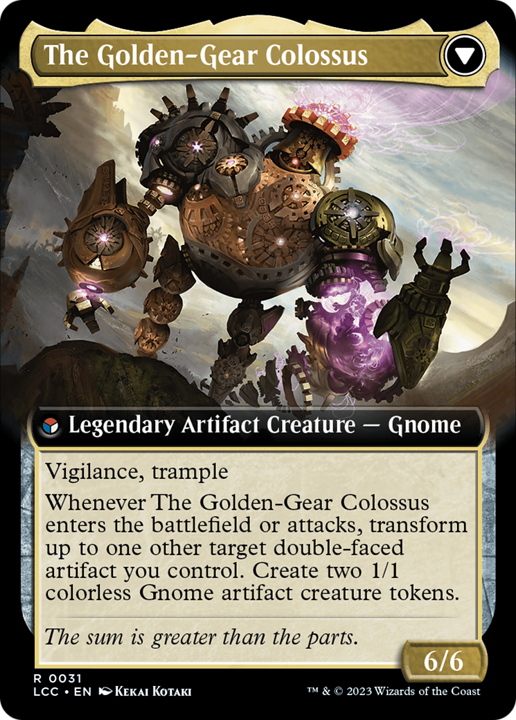 Tetzin, Gnome Champion // The Golden-Gear Colossus (LCC-031) - The Lost Caverns of Ixalan Commander: (Extended Art) Foil