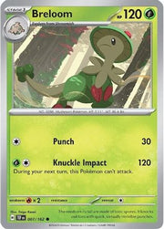 Breloom 007/162  - Reverse Holofoil SV05 Temporal Forces - Common