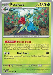 Roserade 009/162  - Reverse Holofoil SV05 Temporal Forces - Uncommon