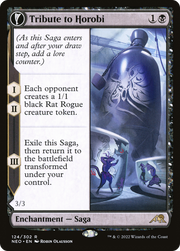 Tribute to Horobi // Echo of Death's Wail (NEO-124) - Kamigawa: Neon Dynasty: (fandfc, enchantment) Foil
