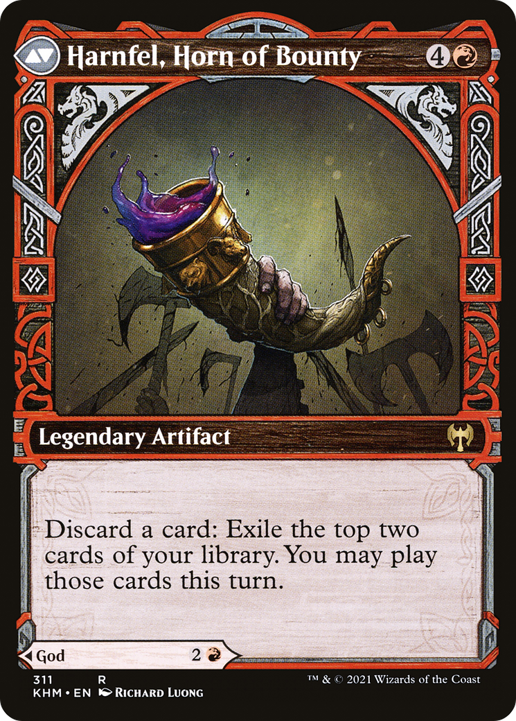 Birgi, God of Storytelling // Harnfel, Horn of Bounty (KHM-311) - Kaldheim: (Showcase) Foil