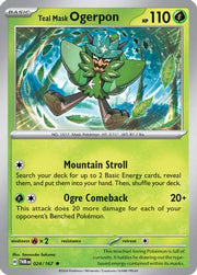 Teal Mask Ogerpon 024/167  - Holofoil SV06 Twilight Masquerade - Rare