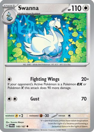 Swanna 140/167  - Reverse Holofoil SV06 Twilight Masquerade - Uncommon