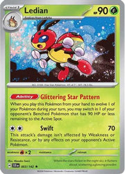 Ledian 003/142  - Reverse Holofoil SV07 Stellar Crown - Rare