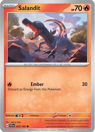 Salandit 023/142  - Reverse Holofoil SV07 Stellar Crown - Common