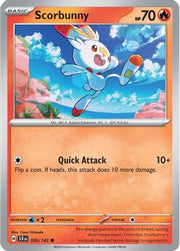 Scorbunny 026/142  - Reverse Holofoil SV07 Stellar Crown - Common