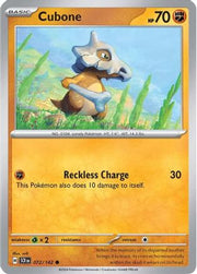 Cubone 072/142  - Reverse Holofoil SV07 Stellar Crown - Common