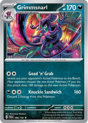 Grimmsnarl 096/142  - Holofoil SV07 Stellar Crown - Rare