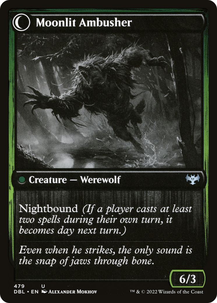 Oakshade Stalker // Moonlit Ambusher (DBL-479) - Innistrad: Double Feature: (Double Faced Transform)