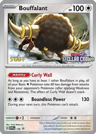 Bouffalant 136  - Reverse Holofoil SV Scarlet & Violet Promo Cards - Promo