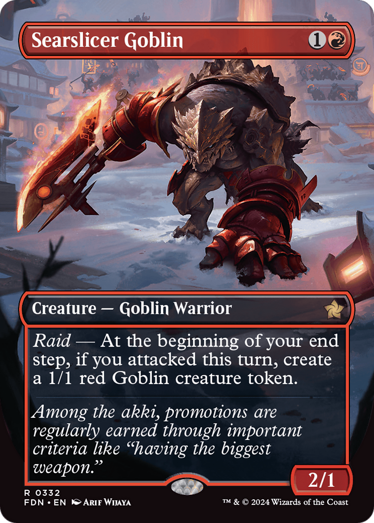 Searslicer Goblin (Borderless) (FDN-332) - Foundations (Borderless)