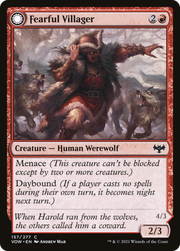 Fearful Villager // Fearsome Werewolf (VOW-157) - Innistrad: Crimson Vow: (Double Faced Transform) Foil