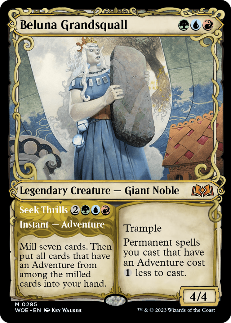Beluna Grandsquall // Seek Thrills (WOE-285) - Wilds of Eldraine: (Showcase) Foil