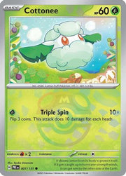 Cottonee (Master Ball Pattern) 007/131  - Holofoil SV Prismatic Evolutions - Common