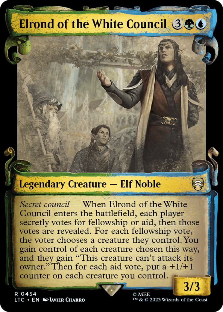 Elrond of the White Council (LTC-454) - Tales of Middle-earth Commander: (Showcase) Foil