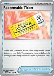 Redeemable Ticket 156/159  SV09 Journey Together - Uncommon
