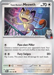 Team Rocket's Meowth 149  - Reverse Holofoil SV10 Destined Rivals - Common