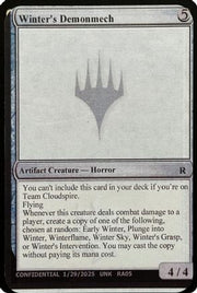 Winter's Demonmech (-) - Un-Known Event Playtest Cards