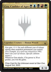 Gen, Confider of Ages (-) - Un-Known Event Playtest Cards
