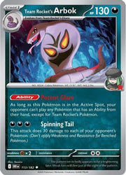 Team Rocket's Arbok 113  - Reverse Holofoil SV10 Destined Rivals - Uncommon