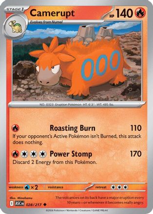 Camerupt 028  - Reverse Holofoil ME Ascended Heroes - Uncommon