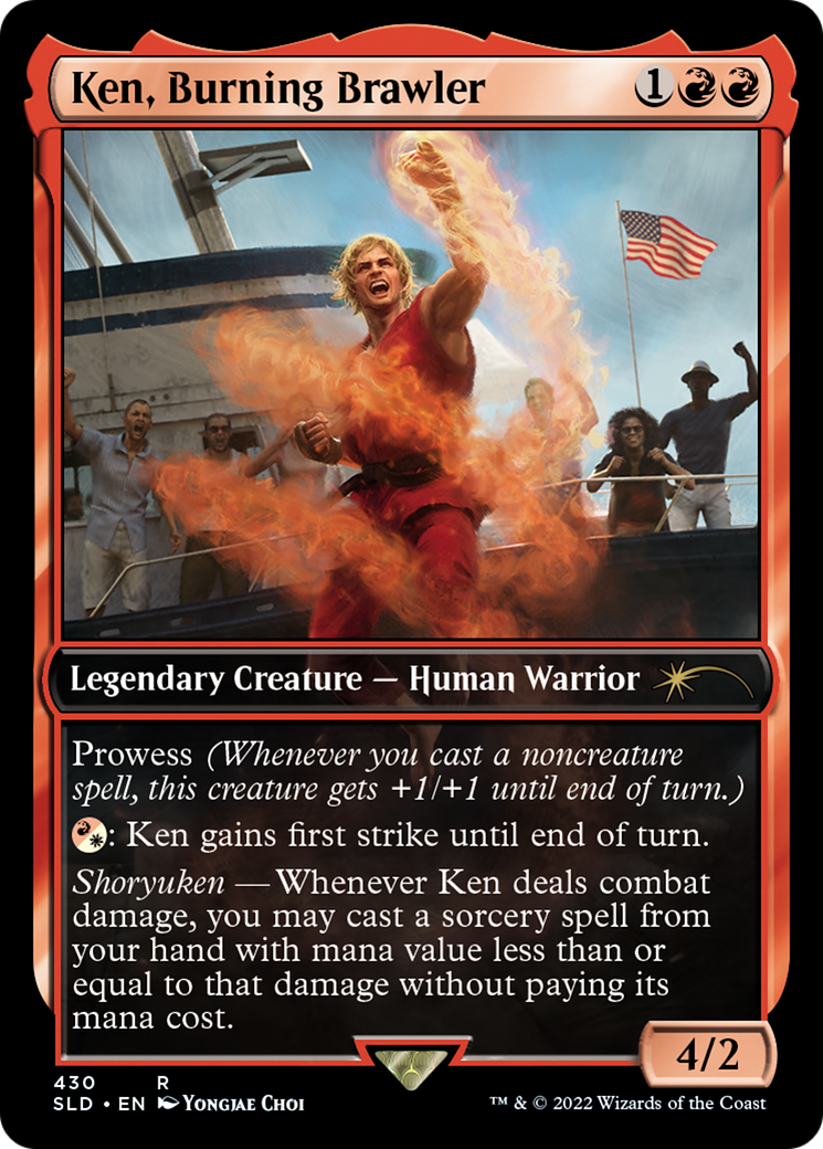 Aisha of Sparks and Smoke (SLD-430) - Secret Lair Drop / Ken, Burning Brawler Foil
